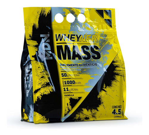 Proteína Ganador de Peso Whey Ner Mass MDN Sports 4.5 kg Sabor Vainilla