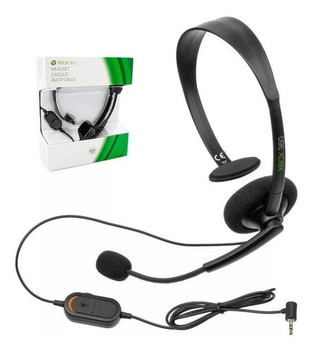 Auricular Con Microfono Gamer Microsoft Xbox 360 Color Negro