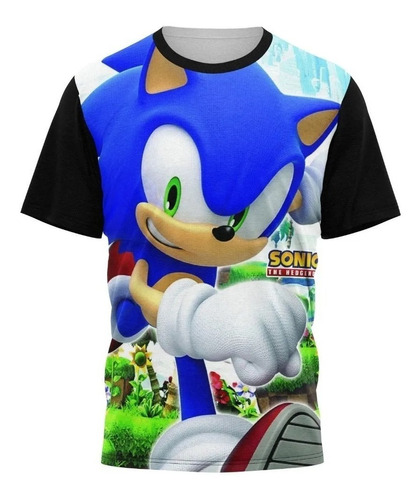 Imagem 1 de 3 de Sonic - Camiseta Infantil - Tecido Dryfit