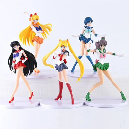. 5 Figuras De Acción De Sailor Moon, Modelo De Muñecas De