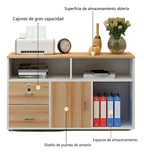 Muebles Archivero De Madera Tamano Oficio 2 Gavetas Puerta Marrón