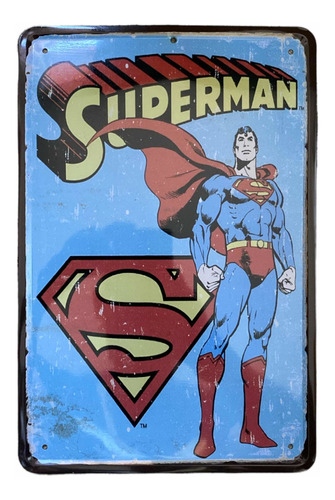 Cuadro Chapa Vintage Superman 20cm X 30cm