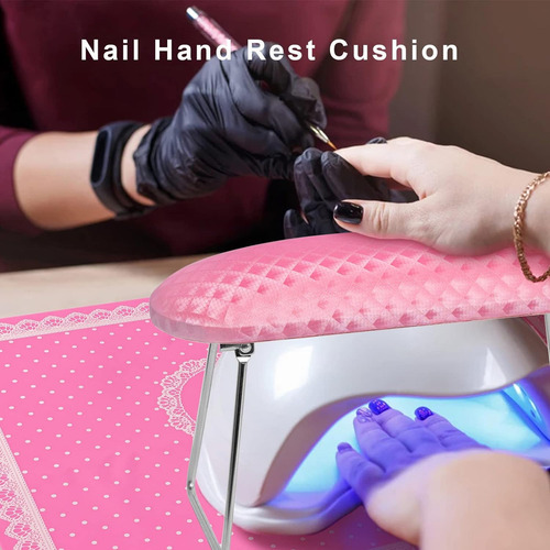 Cojín Reposo De Brazo De Uñas Almohada Manicura Manos Cuero