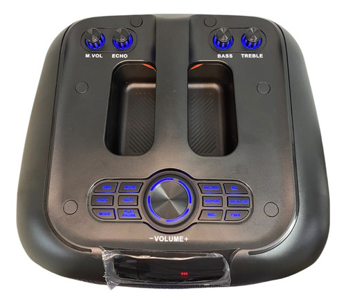 Parlante Party Speaker Ay-1201 Luz Led Con Microfono Karaoke Color Negro 2