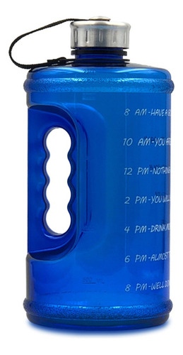 Botella De Agua De Motivación Azul 2,2 L Con Marcador De Tie