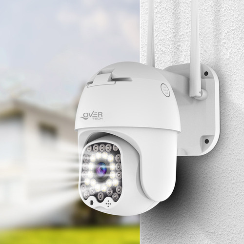Camara De Seguridad Overtech Wifi Ov-64ptz 4mp Wifi Domo Inteligente IP, Visión nocturna infrarroja color, Detección y alerta de movimiento, Función PTZ, Alarma de luz y sonora por emergencias