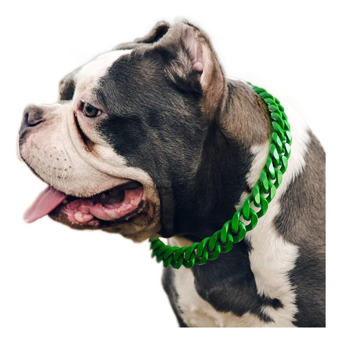 Collar Para Perro Con Eslabones Cubanos, Collar Ancho De Cad