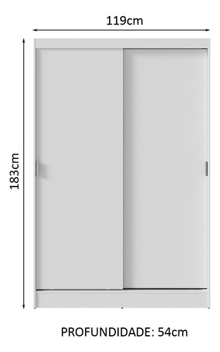 Armario corredizo blanco de 2 puertas Max Madesa