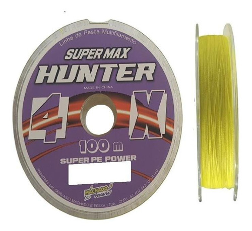 Linha Multifilamento 4x Hunter 0,33 Mm 100 Mts Fluorescente