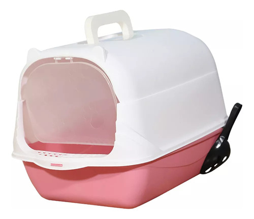Cat Litter Box With Lid Pink Handheld Toilet