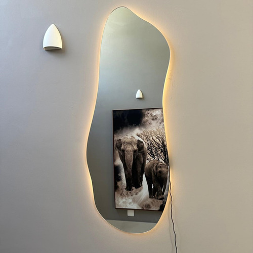 Espelho Led Maquiagem Copo Inteiro 140x50 Lapidado Moderno