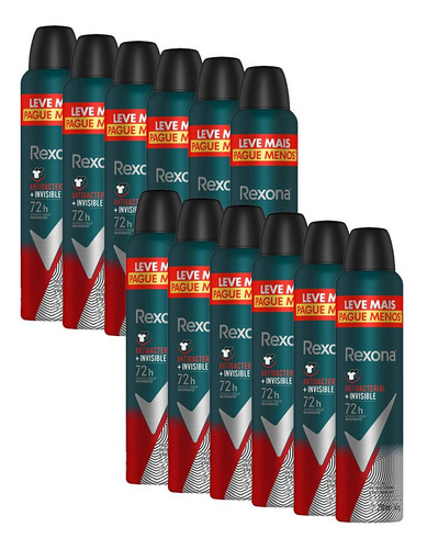 Kit 12 Desodorante Anti Rexona Antibact+invisible 72hr 250ml