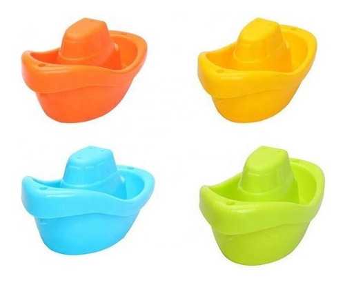 Imagen 5 de 6 de Barquitos X8 Apilables Para El Agua Juguete Baño Bebes