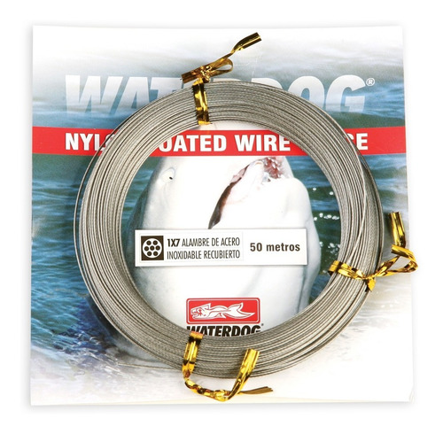 Cable Acero Leader Lider Waterdog 100 Lb X 50 Metros Alambre