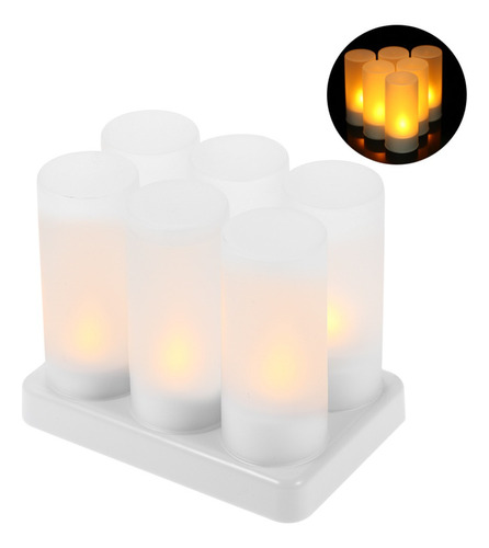 Z 6pcs / Set Recargable Led Parpadeo Velas Sin Llama X