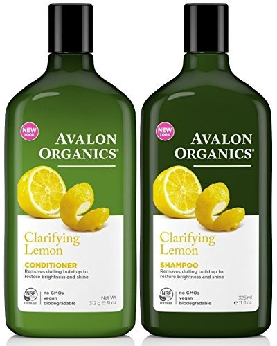 Avalon Organics Clarifying Lemon, Duo Set Shampoo Mas Condit