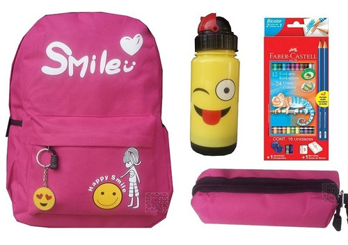 Kit Conjunto Escolar Mochila Estojo Garrafa E Muito Mais