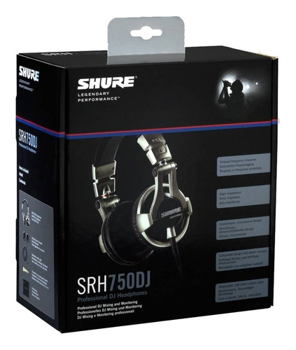 Imagen 3 de 4 de Shure Audifonos Diadema Dj Profesionales Srh750dj
