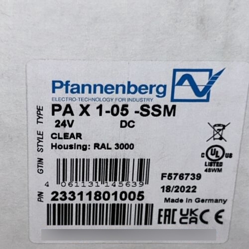New In Box Pfannenberg Pa X 1-05-ssm 24v Clear Housing R Ddh