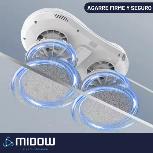 Robot Limpia Vidrios Inteligente Midow Interior Exterior 90w Con Deposito De Liquido Control Remoto O App