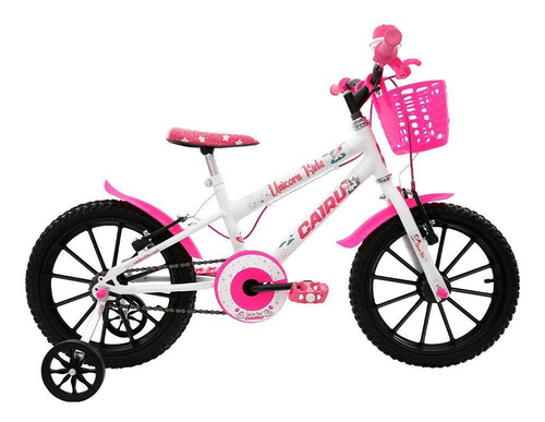 Bicicleta Aro 16 Infantil Cairu Unicórnio - Branco / Rosa