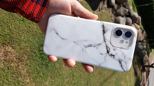 Funda Mármol Color Blanco Y Rosa Para iPhone