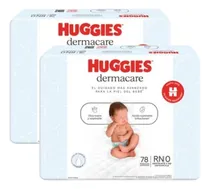 Comprar Pack De 2 Pañales Huggies Dermacare Talla Recien nacido (RN) x 78 unidadesPañales Huggies Pañales unisex RN
