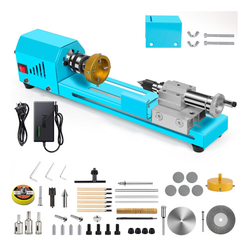 Berxol Mini Maquina De Torno De Madera, 12 V - 24 Vcc, 7 Vel