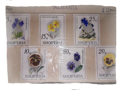 Estampillas Albania Flores