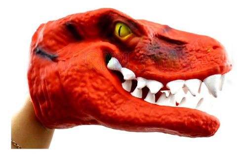 Imagen 1 de 8 de Cabeza De Dino Titere De Goma Gigante T-rex Raptor Sc Full