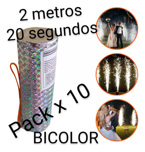 Fuentes Chispas Frias Bicolor Pack X 10