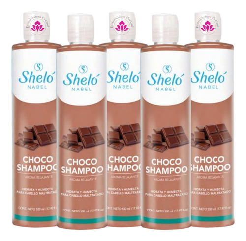 Choco Shampoo Shelo Nabel 530ml. 5 Piezas