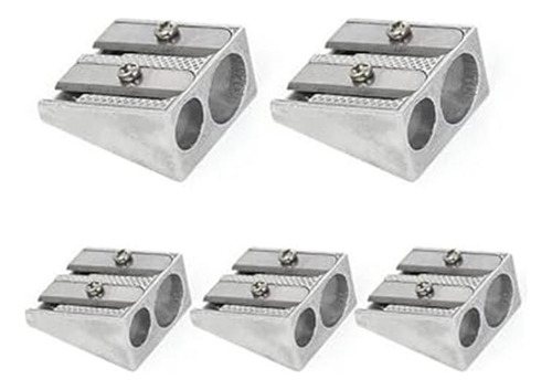 5 Sacapuntas Plateados, Sacapuntas De Metal De Mano Con Aguj
