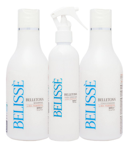 Kit Shampoo Condicionador E Fluido Termoativado Belletonn