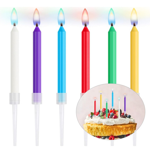 Velas De Cumpleaños De 18 Unidades Soporte, Velas Colo...
