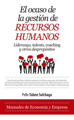 Libro El Ocaso De La Gestión De Recursos Humanos