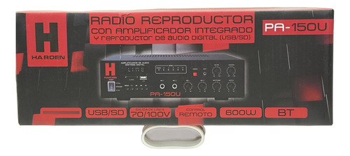 Amplificador/reproductor Audio Digital70/100v 600w Bt/usb/sd Negro 600 W
