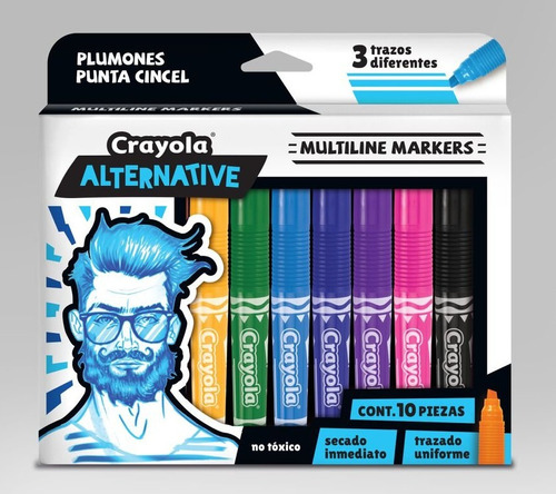 Crayola  Alternative Marker Powerline, Set De 10 