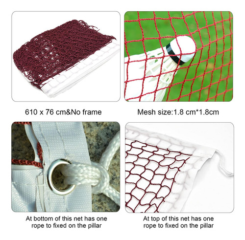 Glodwheat Red De Bádminton Para Deportes Al Aire Libre, Inte