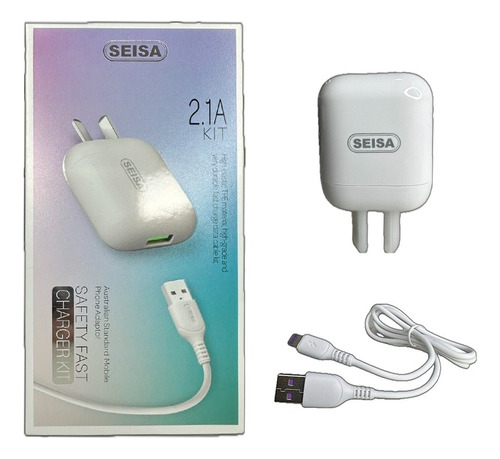 Cargador De Pared + Cable 1m Para iPhone/iPad 2.1a Seisa V10