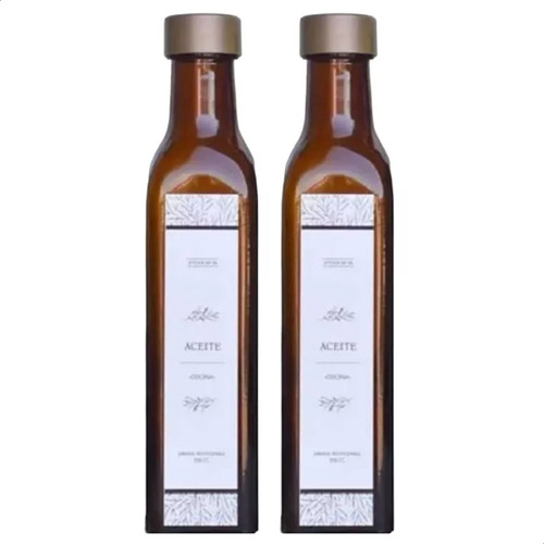 Botella Vidrio Aderezos Aceite Vinagre Ambar Pack X 2  