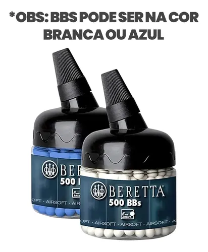 Kit Airsoft Pistola Beretta 92fs + Maleta + 500 Bbs | Parcelamento