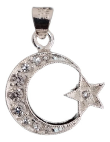 Dije Luna Y Estrella Plata 925 Unisex Collar Plata Solida