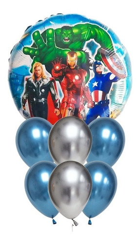 Set De Globos Decoración 7 Uds Superhéroe Marvel / Avengers