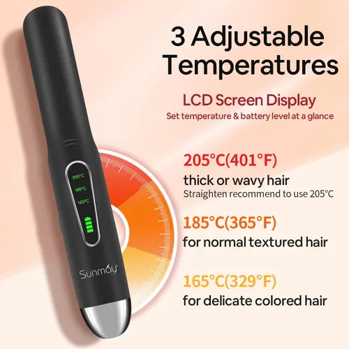 Sunmay Voga - Plancha Y Rizador De Pelo Inalámbrico 2 En 1.