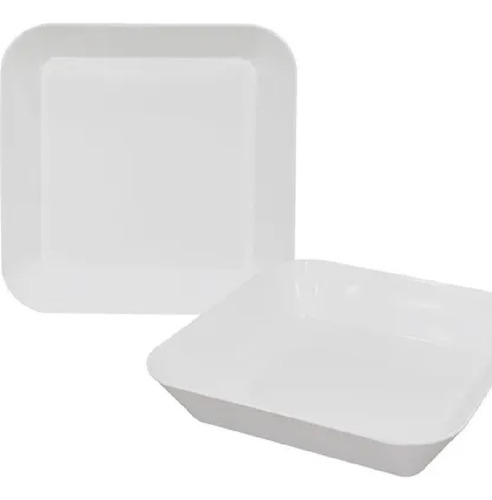 Saladeira Branca Melamina Plástico Tigela 30 Cm Grande