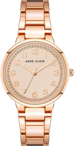 Reloj Mujer Anne Klein Cristal Mineral 32 Mm Ak 3778rgrg Color De