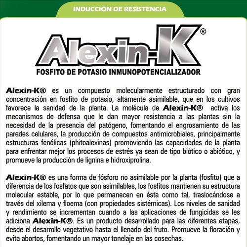 Fosfito De Potasio Alexin K Elimina Fitoftora + Sistemico 1l