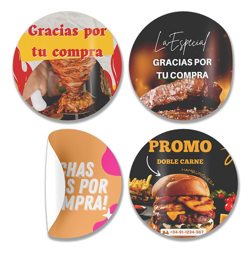 Paquete 50 Stickers Vinil Personalizados 3x3 Cms Con Tu Logo