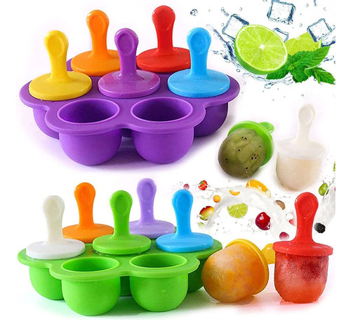 2 Juegos De Moldes De Silicona For Paletas De Helado